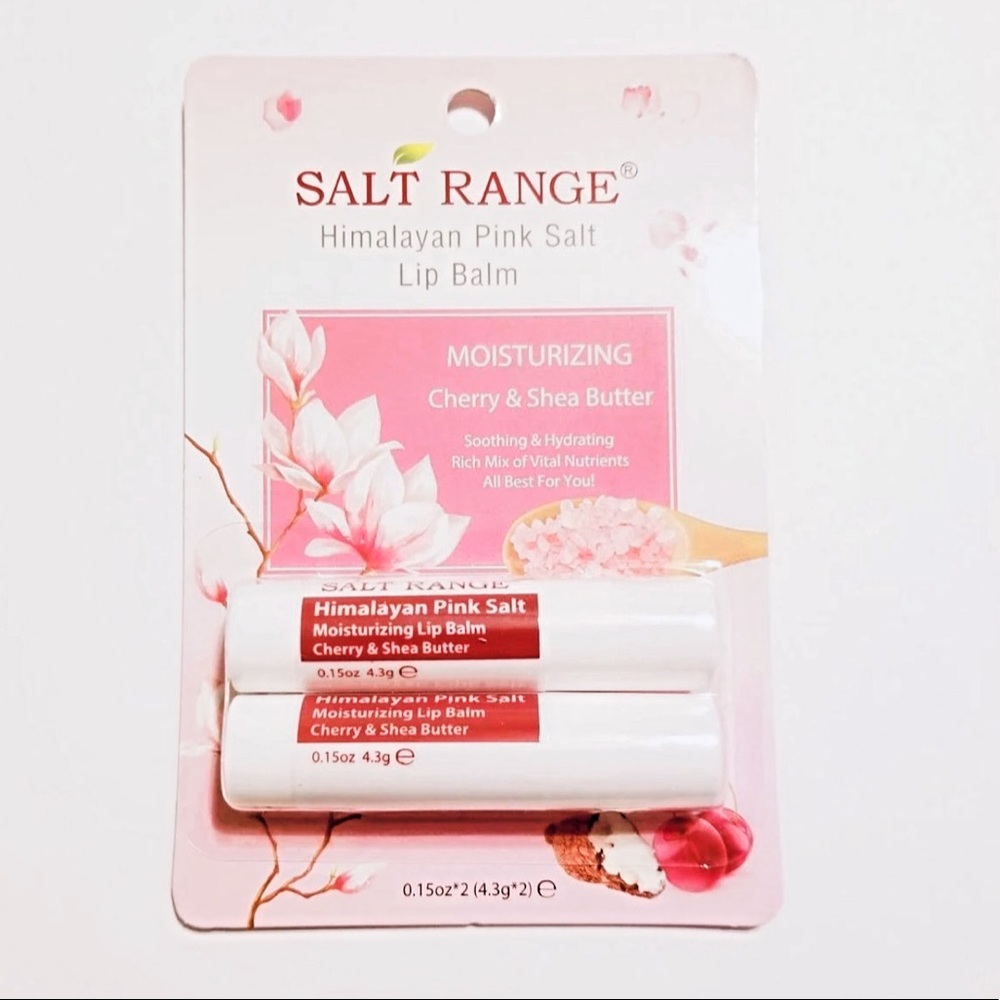 Himalayan pink salt cherry & shea butter lip balms